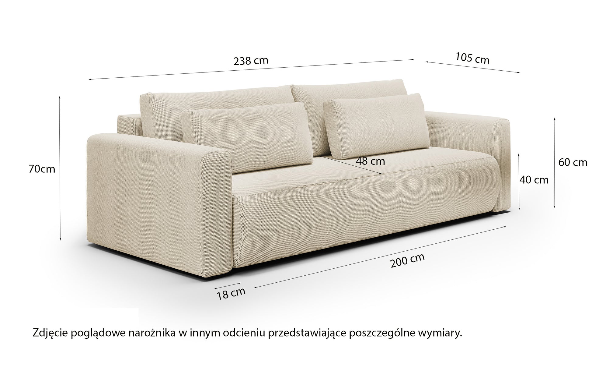Sofa-lova su daiktadėže Ajwar (Trivietė) įvairių spalvų 9