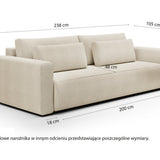 Sofa-lova su daiktadėže Ajwar (Trivietė) įvairių spalvų