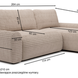Kampinė sofa-lova Farlos, universali