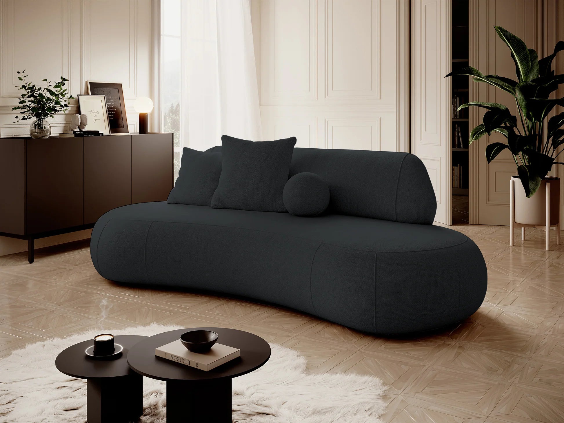 Sofa Balme 253cm, įvairių spalvų – (S) Juodos