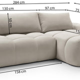 Kampinė sofa-lova Ombo Maxi, kairinė