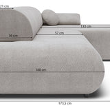 Kampinė sofa Armone, dešininė