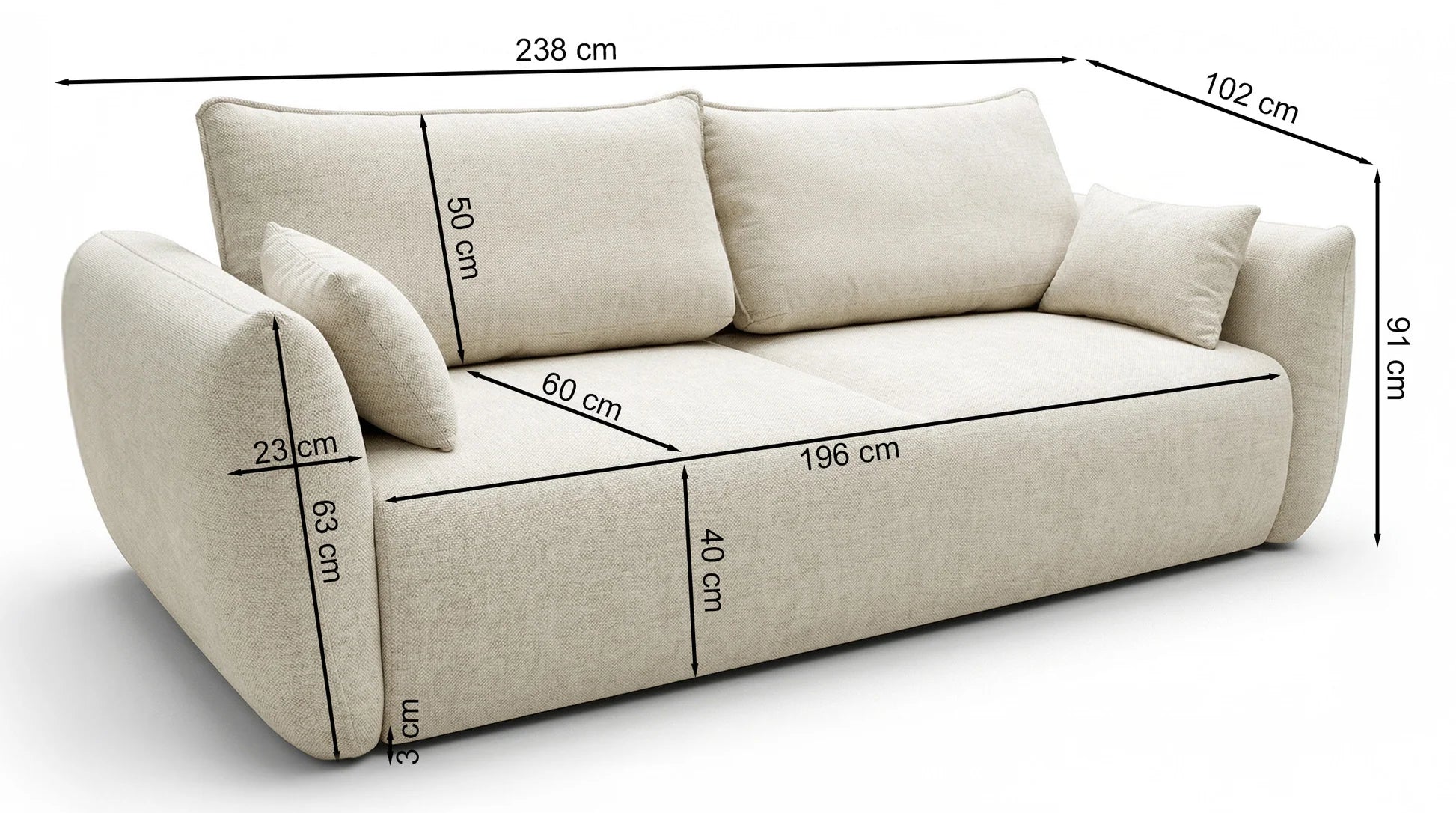 Sofa-lova su daiktadėže Zordo, įvairių spalvų 6