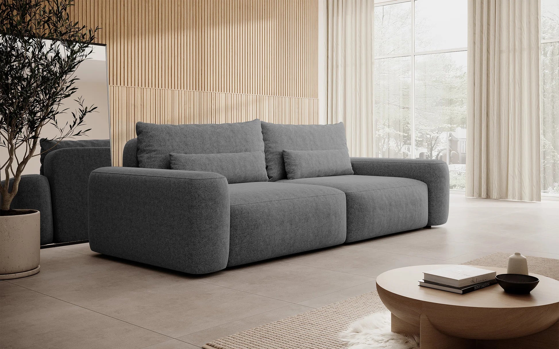 Sofa-lova su daiktadėže Carnos (Trivietė) įvairių spalvų – (M) Pilkos