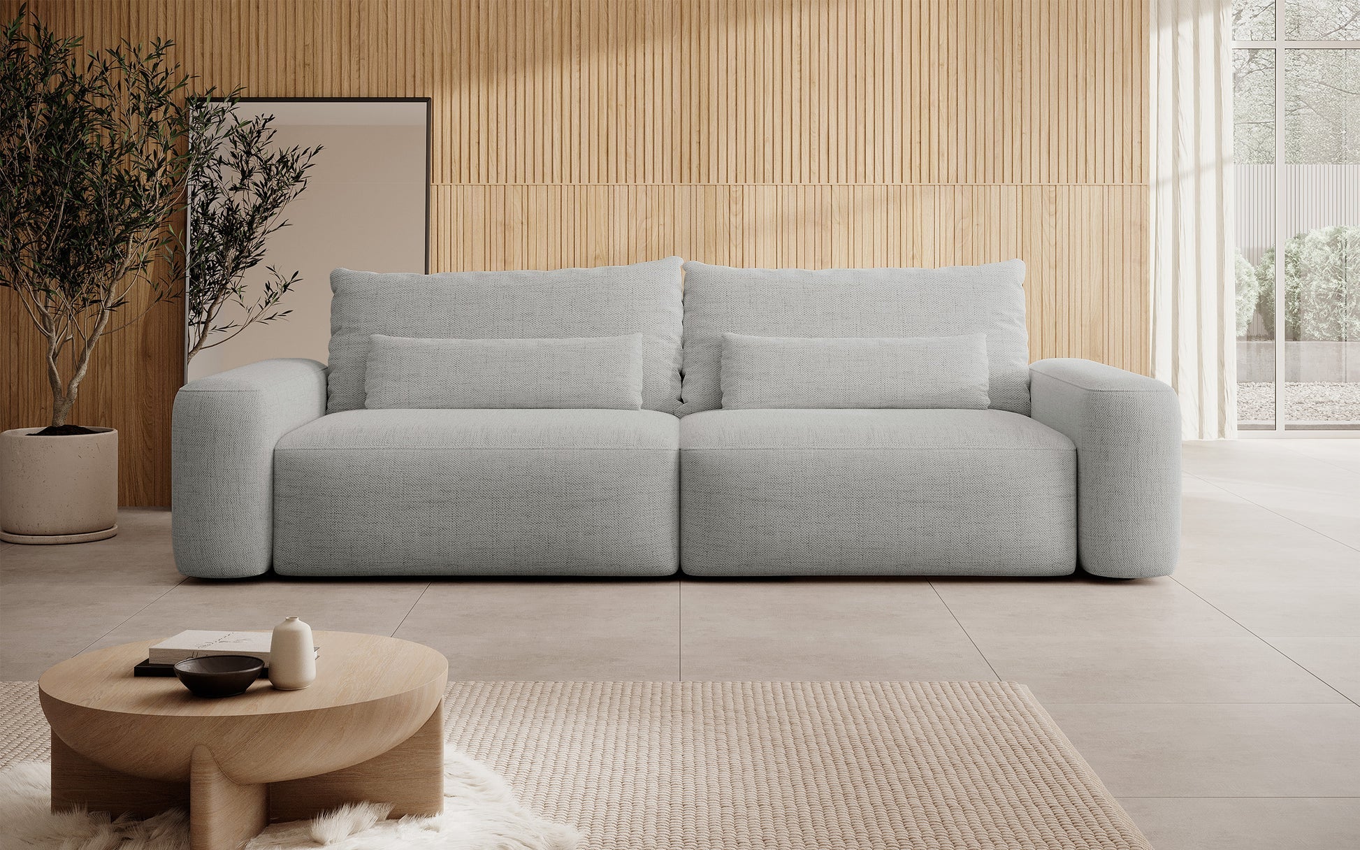 Sofa-lova su daiktadėže Carnos (Trivietė) įvairių spalvų – (Mol) Šviesiai pilkos
