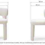 Minkšta kėdė Misu, balkšvos spalvos