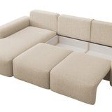 Minkštas kampas su miegojimo funkcija ir daiktadėže Carnos, kairinis