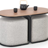 Kavos staliukas su dviem pufais Pampa