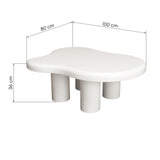 Netaisyklingos formos kavos staliukas VERSALI baltas