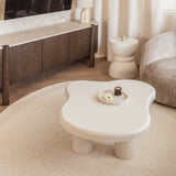 Netaisyklingos formos kavos staliukas VERSALI baltas