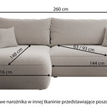 Minkštas kampas OVO, miegamas, dešininis 7
