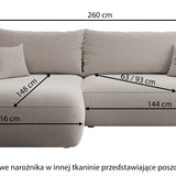 Minkštas kampas OVO, miegamas, kairinis